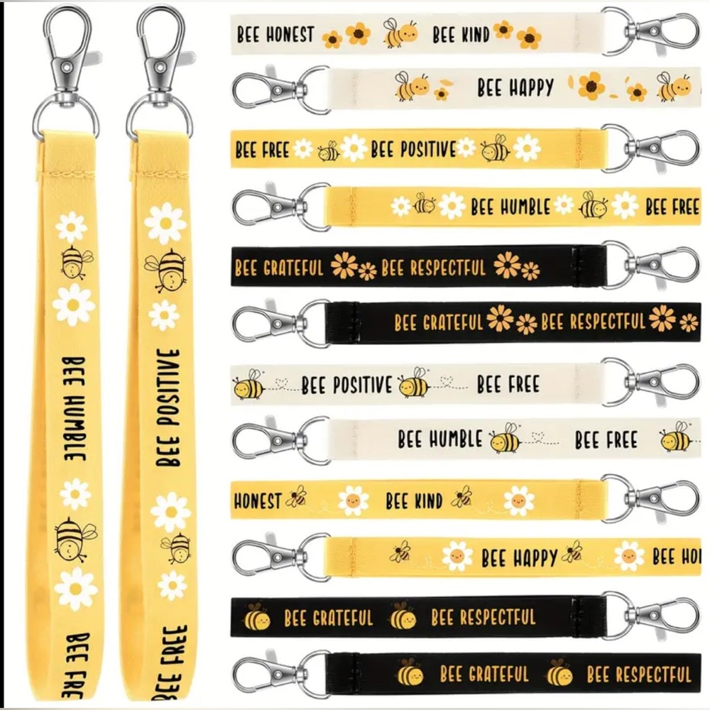 3 for 25$ Bee-Themed Lanyard Set in Yellow or Black
